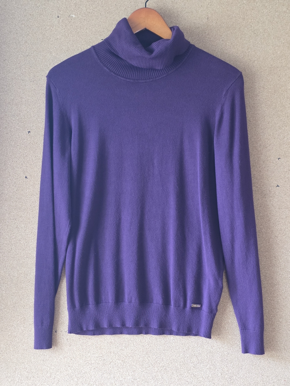 Calvin Klein Purple Turtleneck Knit Sweater Long Sleeve Size L